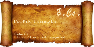 Bolfik Csinszka névjegykártya